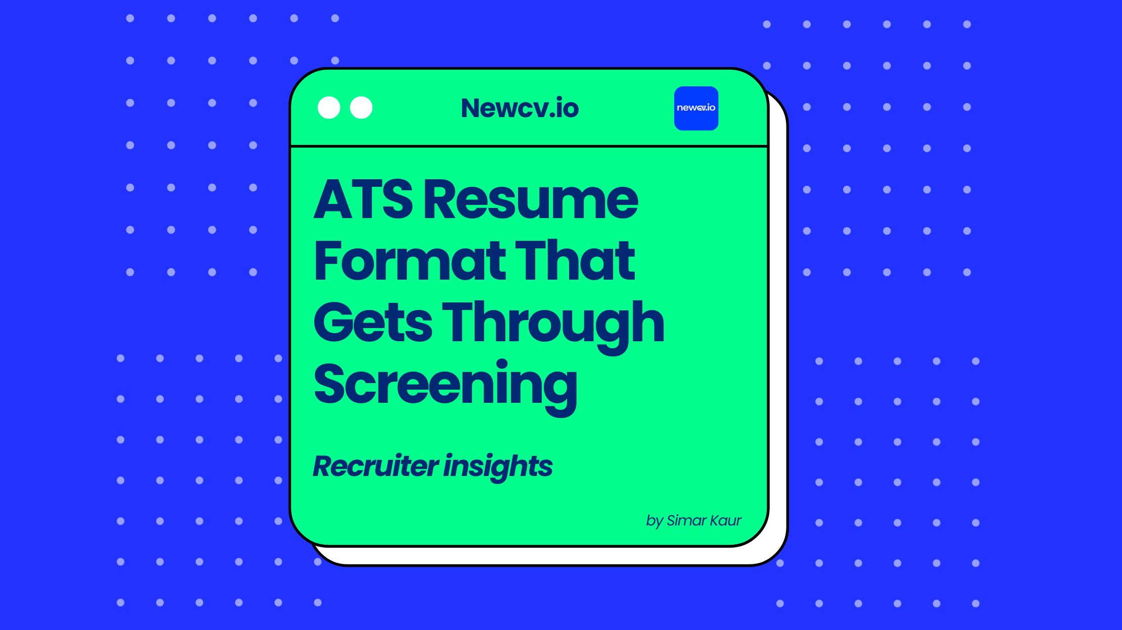 ATS Resume Format That Gets Through Screening