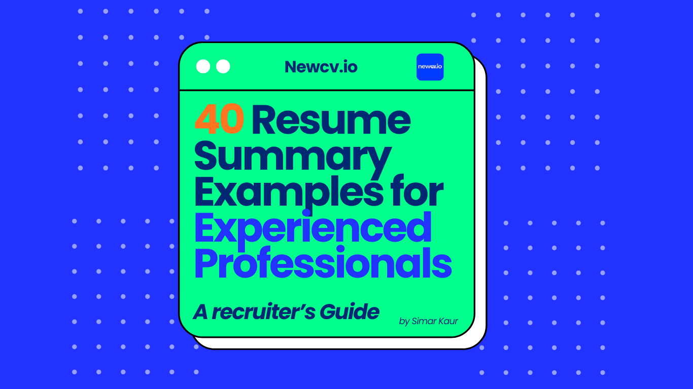 40 Resume Summary Examples for Experienced Professionals