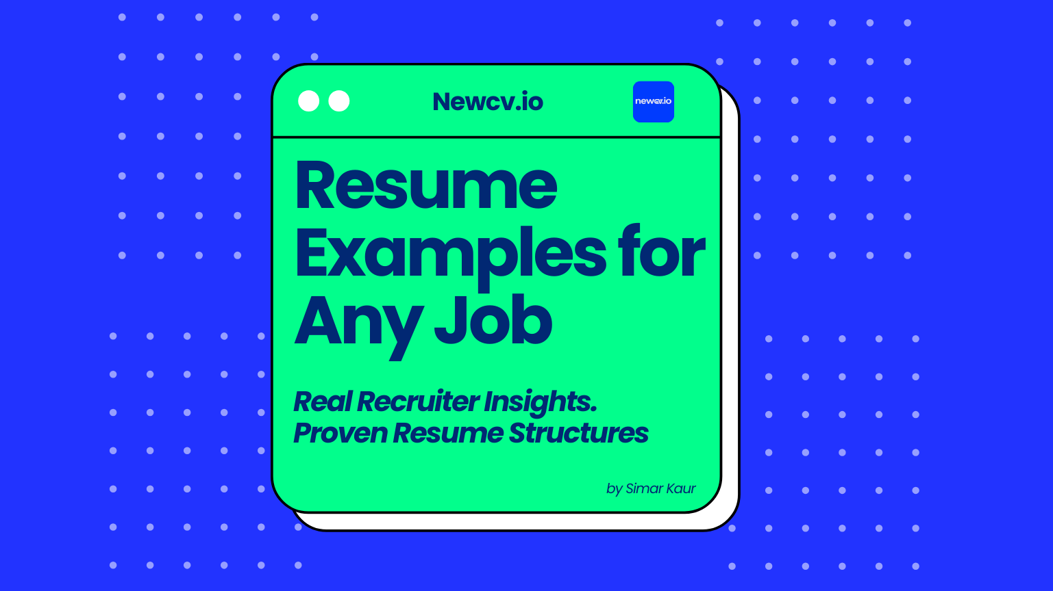 Resume Examples for Any Job